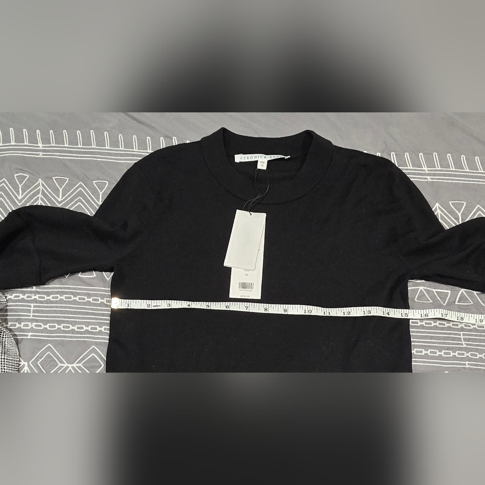 Veronica Beard Roscoe Mixed Media Sweater In Multi Black Size XS - Picture 5 of 8